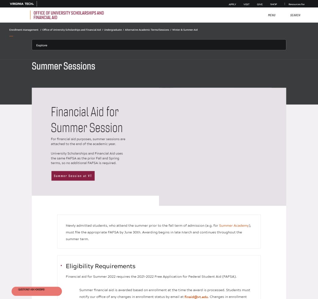 Summer Session | Office of University Scholarships and Financial ...