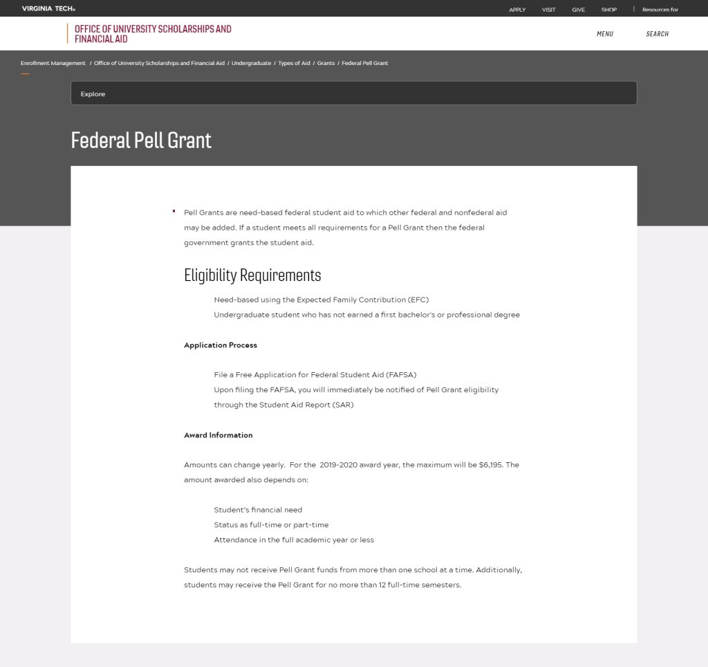Federal Pell Grant | Office of University Scholarships and 
